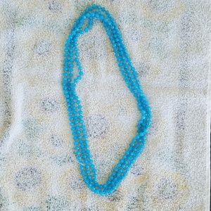80" Light Blue Bead Necklace